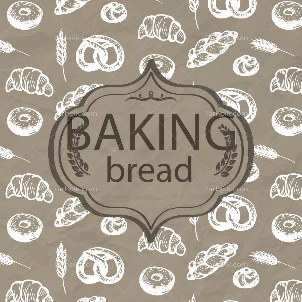 نشان وکتوری قدیمی نان پزی با طراحی جذاب و خاص در سبک باستانی