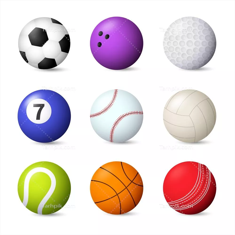 مجموعه توپها - تصویرسازی وکتوری با طراحی مدرن و جذاب