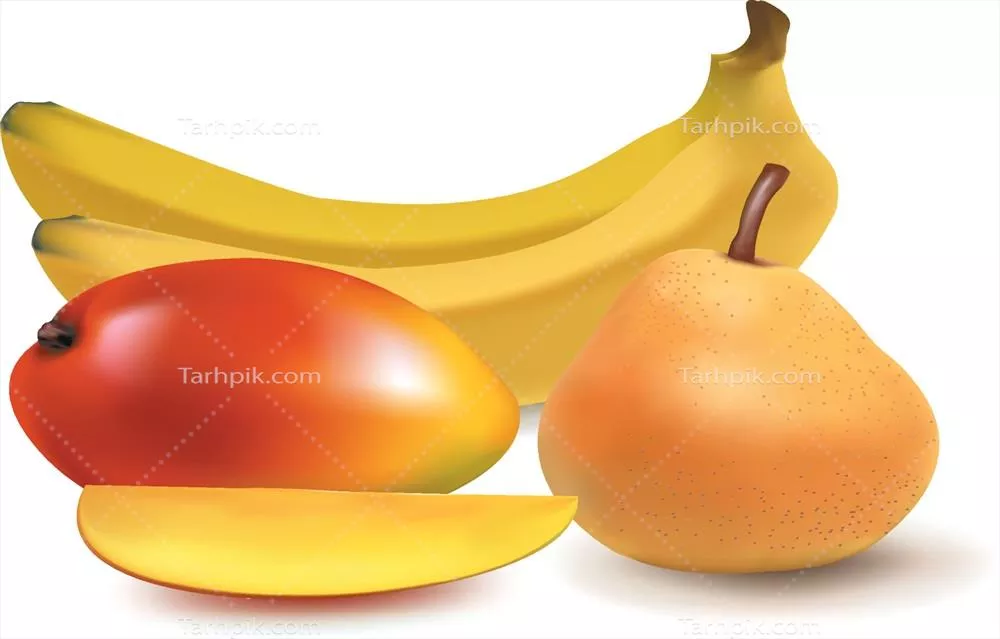 وکتور تجربه طعمی دلپذیر با موز و هلو: بررسی میوه های استوایی