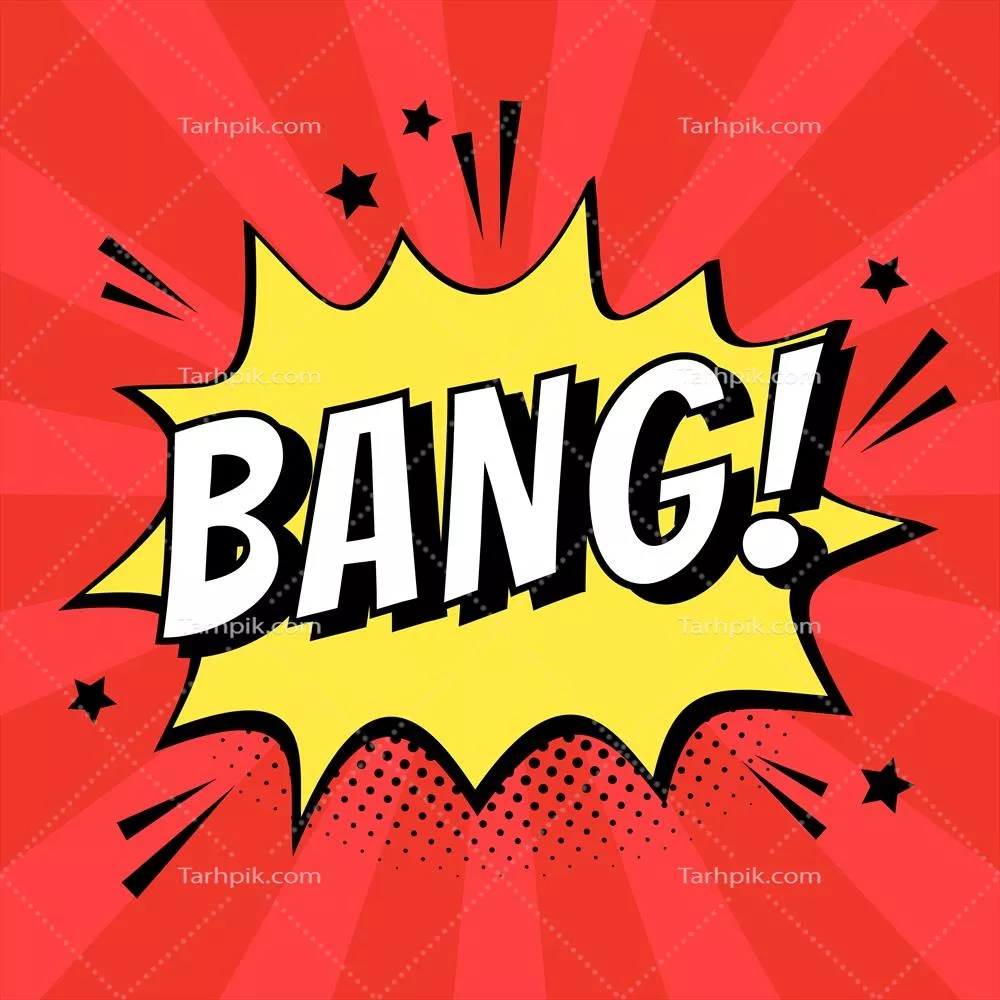 منبع طراحی وکتور اثر کارتون با حباب گفتار و افکت بنگ