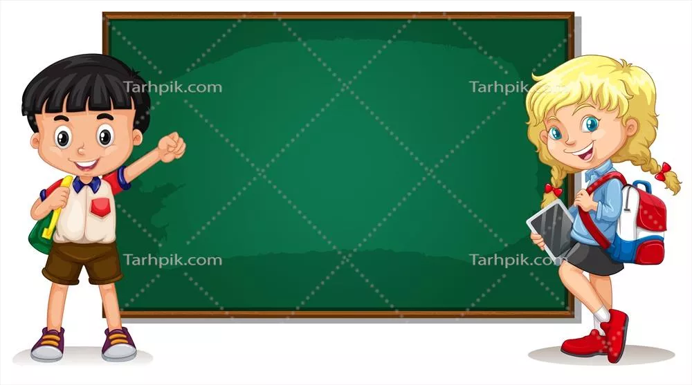 وکتور بنر طراحی شده با تصاویر یک پسر و دختر - مفهوم دوستی و همکاری