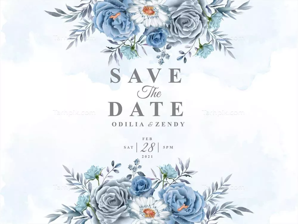 وکتور قالب دعوتنامه عروسی با زیبایی و ظرافت گلدار