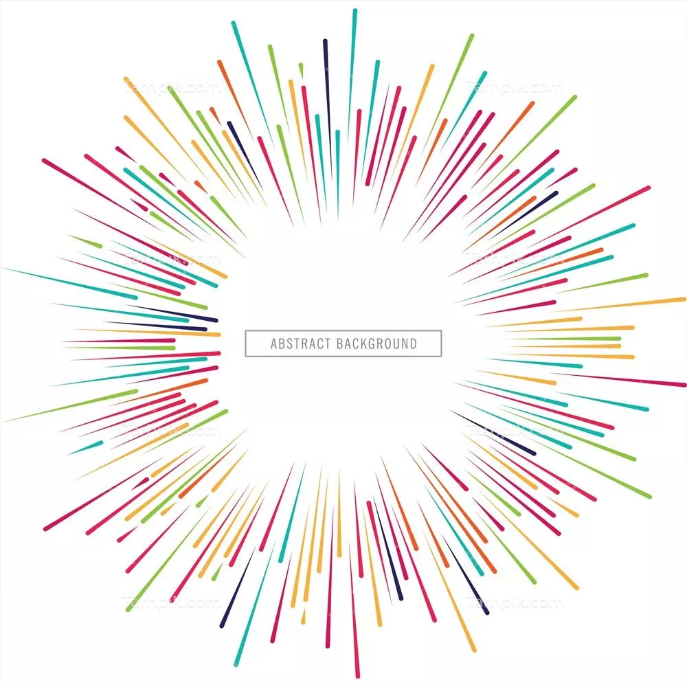 وکتور تصویری زیبا از پرتوهای رنگی روی زمینه سفید که چشم را خیره می‌کند