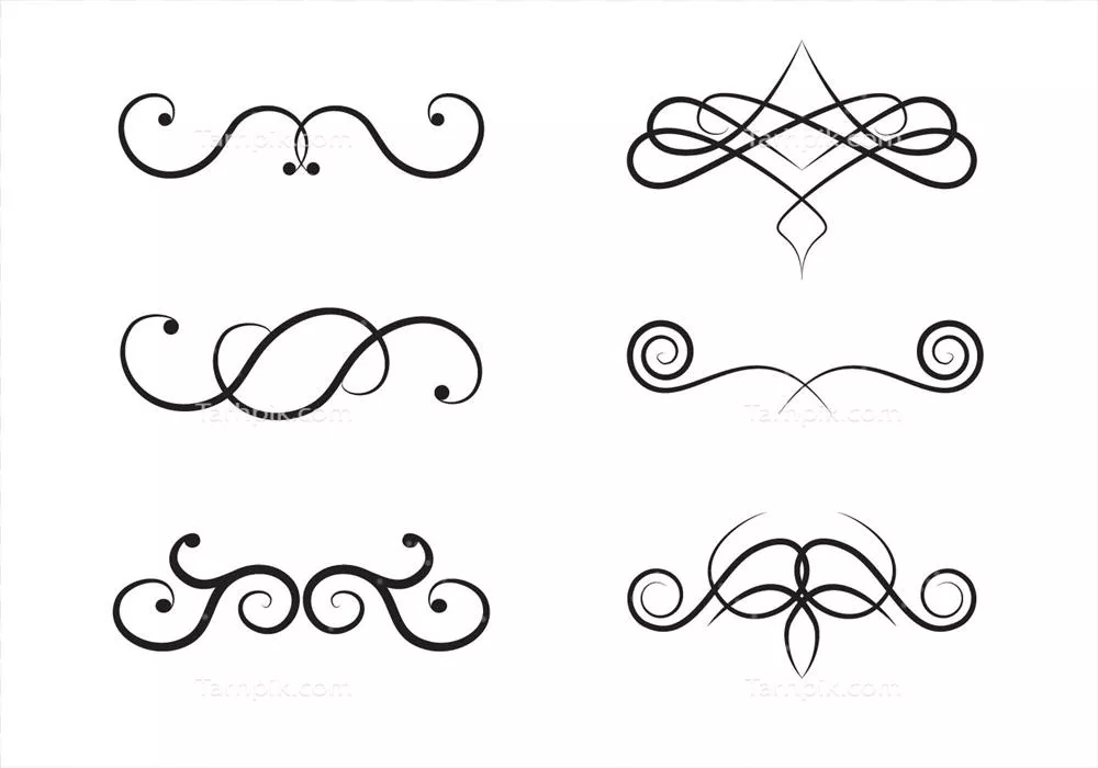 وکتور مونگرام های زیبا و دخترانه با طرح های پر پیچ و خم فقط برای شما
