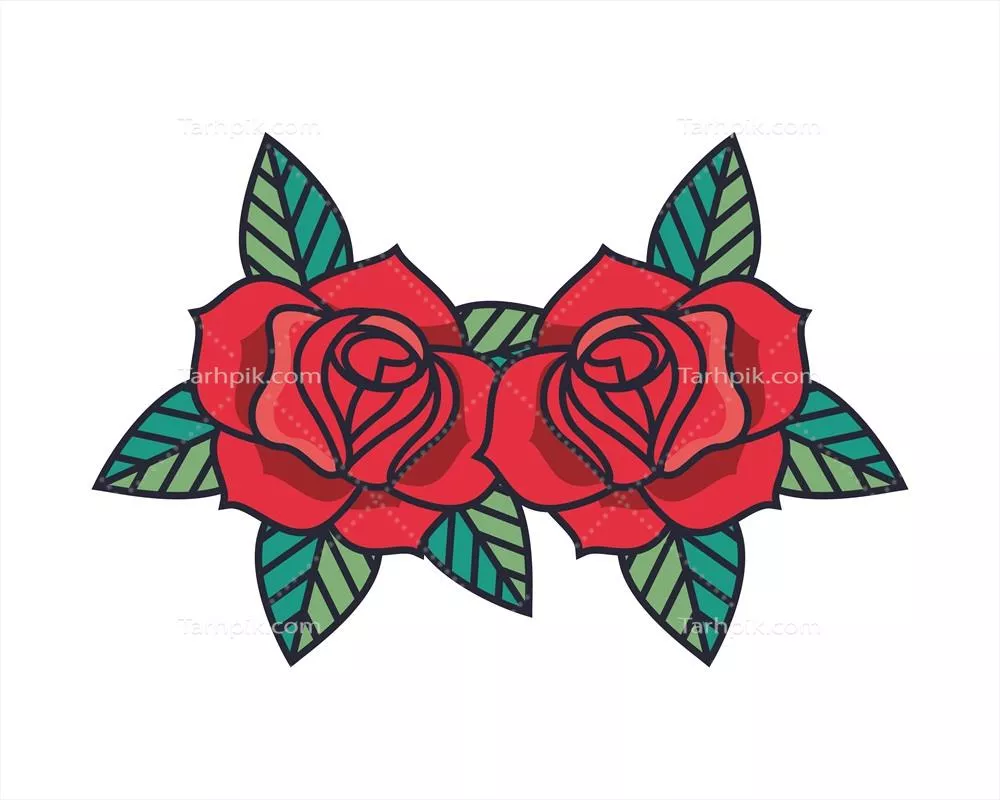 وکتور آیکون زیبای گلهای رز برای دکوراسیون باغ و فضای سبز