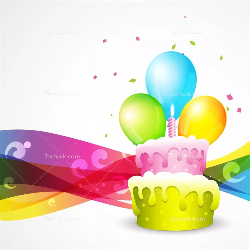 پسزمینه زیبا و وکتوری جشن تولد با طرحهای شاداب و رنگارنگ