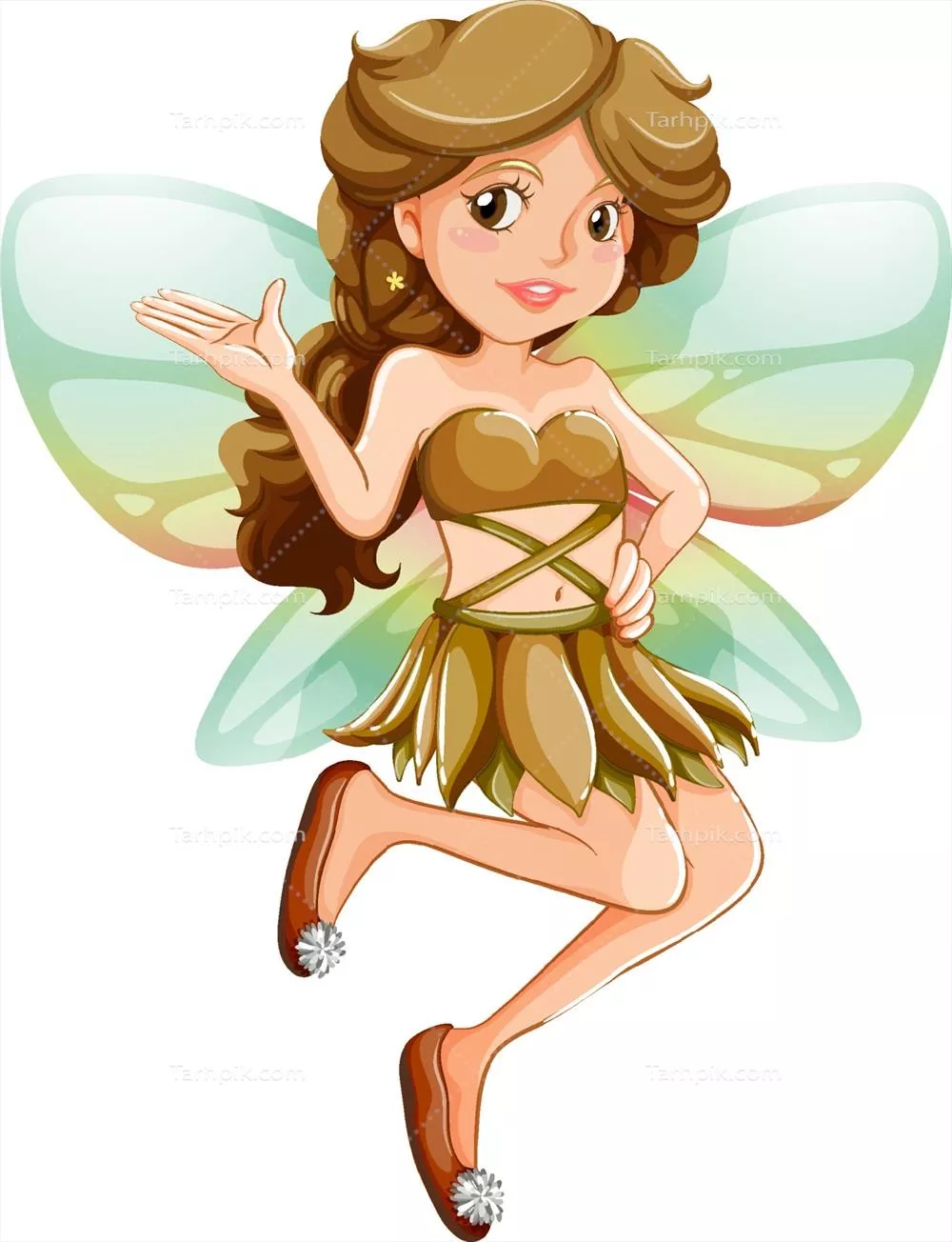 وکتور زیبایی پری در پسزمینهای سفید با جزییات هنری فوقالعاده