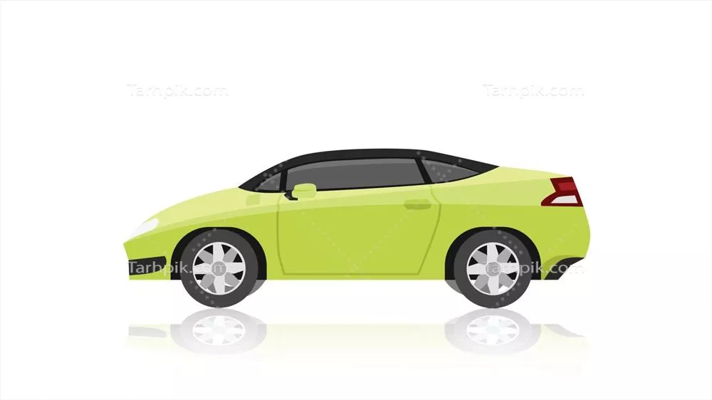 وکتور لوکس بودن یک خودروی اسپورت زرد رنگ در پسزمینه زیبا