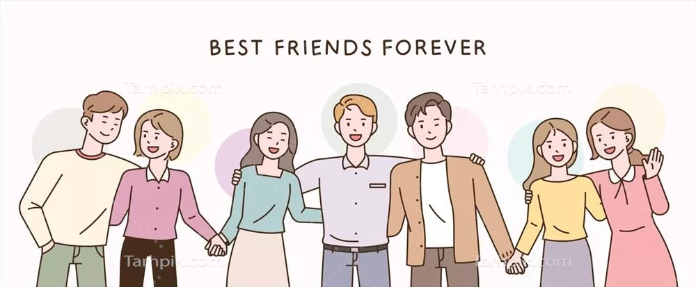 وکتور دوستان بهترین برای همیشه: ایستاده در کنار هم در سختی ها و خوشی ها