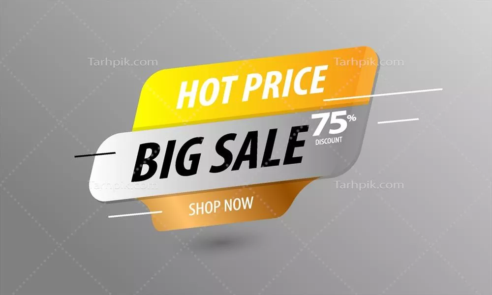 وکتور بنر تخفیف بزرگ با رنگ گرادینت و برچسب ویژه قیمت پایین