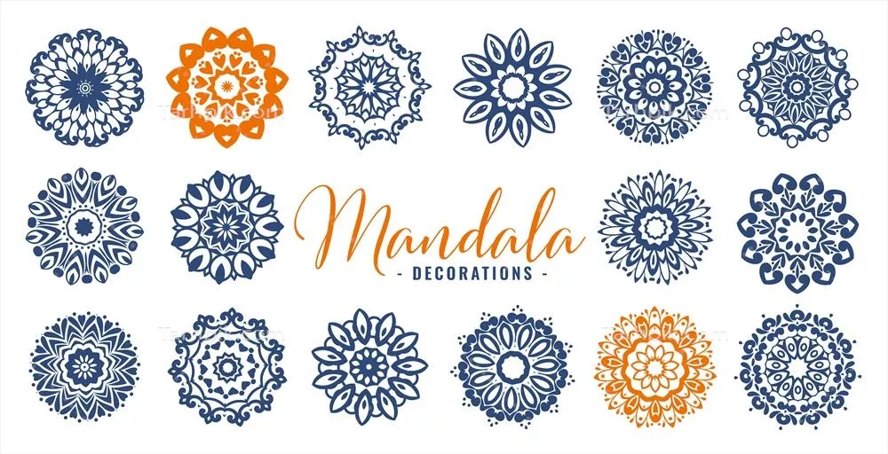 مجموعه بزرگ الگوهای طراحی ماندالا - وکتورهای هنری متنوع