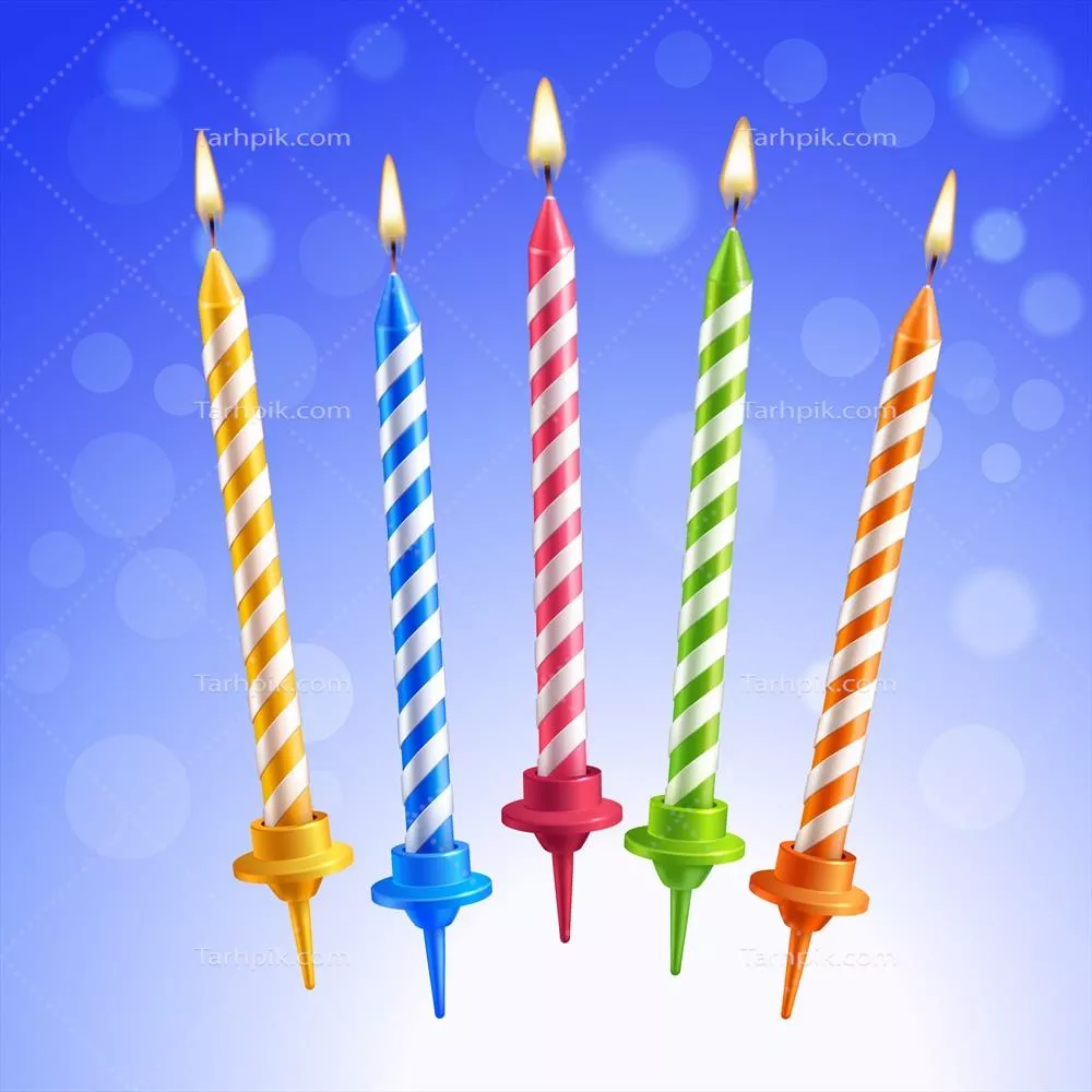 ست شمع های تولد وکتور هنری برای طراحی های تولدی زیبا