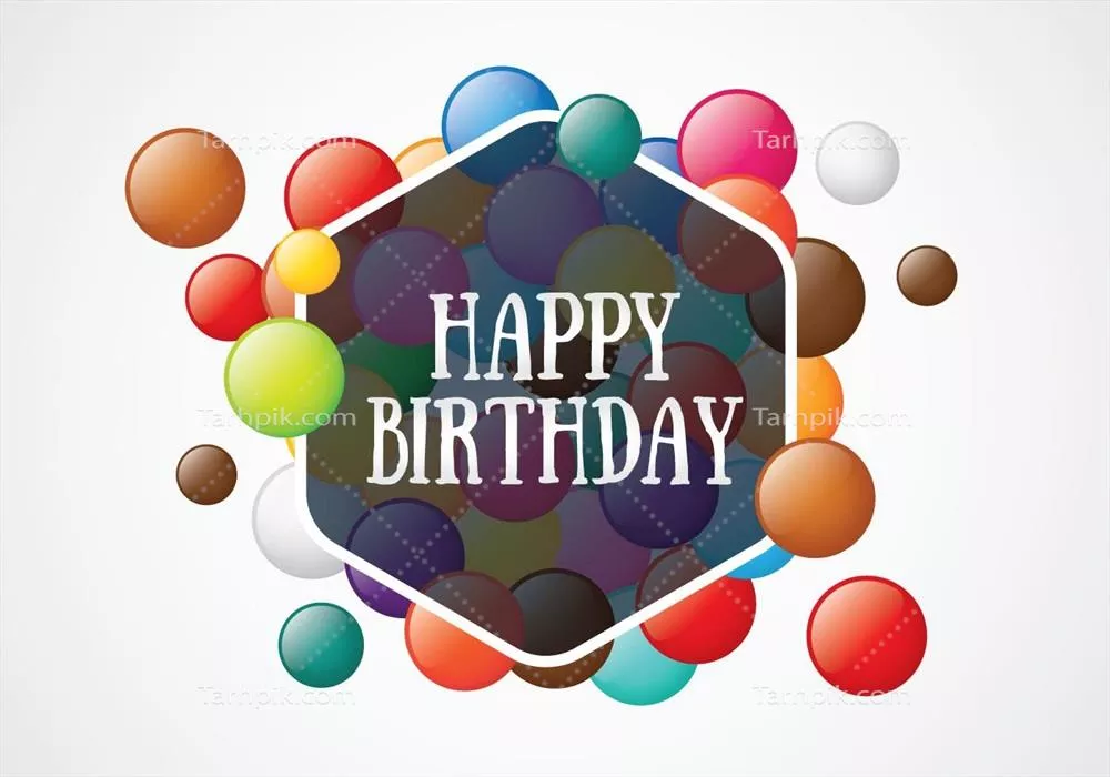 وکتور کارت تولد با آبنباتهای رنگارنگ و متن زیبا برای تبریک ویژه