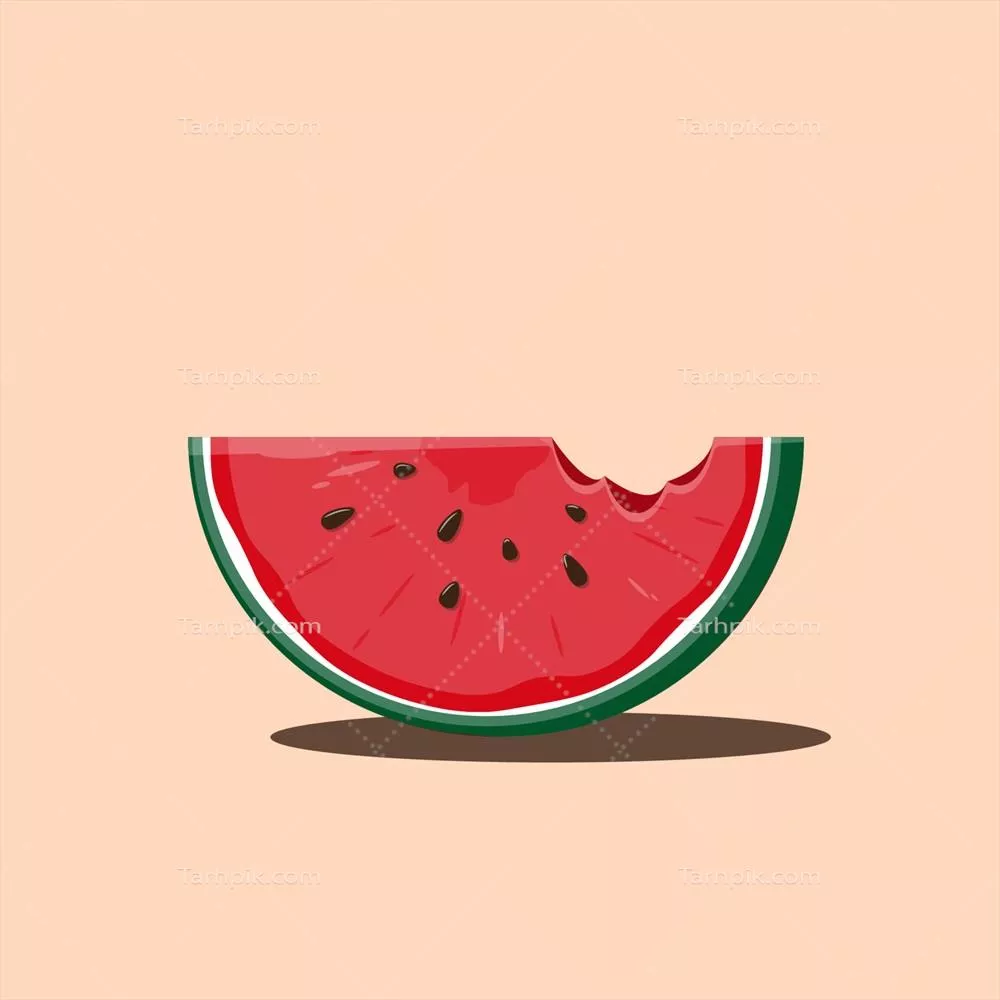 تصویر وکتوری برش هندوانه گاز زده مناسب برای طراحیهای گرافیکی