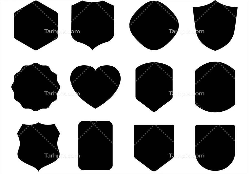مجموعه وکتور سپر سیاه و بدون طرح برای پروژه‌های هربالدری شما