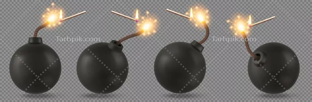 وکتور ماشینهای بمب مشکی با فتیلههای آتشزا و چاشنیهای آتشین