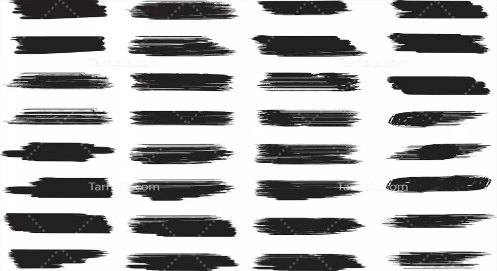 وکتور مجموعه الگوهای بنر با قلم موی سیاه و طراحی خلاقانه