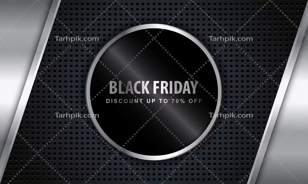 وکتور پسزمینه جمعه سیاه با سبک مدرن و لوکس ترکیب رنگ نقرهای، سفید و سیاه برای بنر وب، کاغذ دیواری، کارت و پوستر