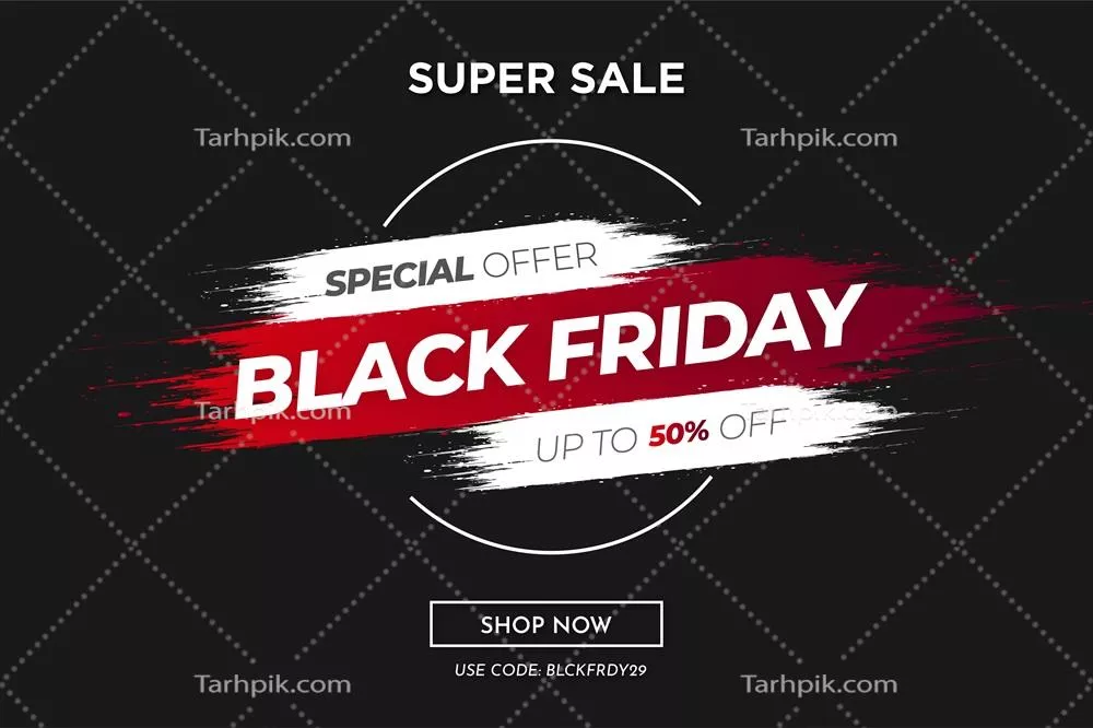 وکتور زمینه مدرن حراج جمعه سیاه با طراحی انتزاعی و قلم مویی