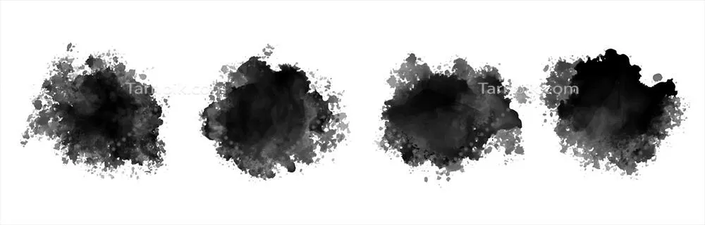 ست چهار تایی بافت رنگ آبی و مشکی با اسپلیت و قلم‌مو به صورت وکتور