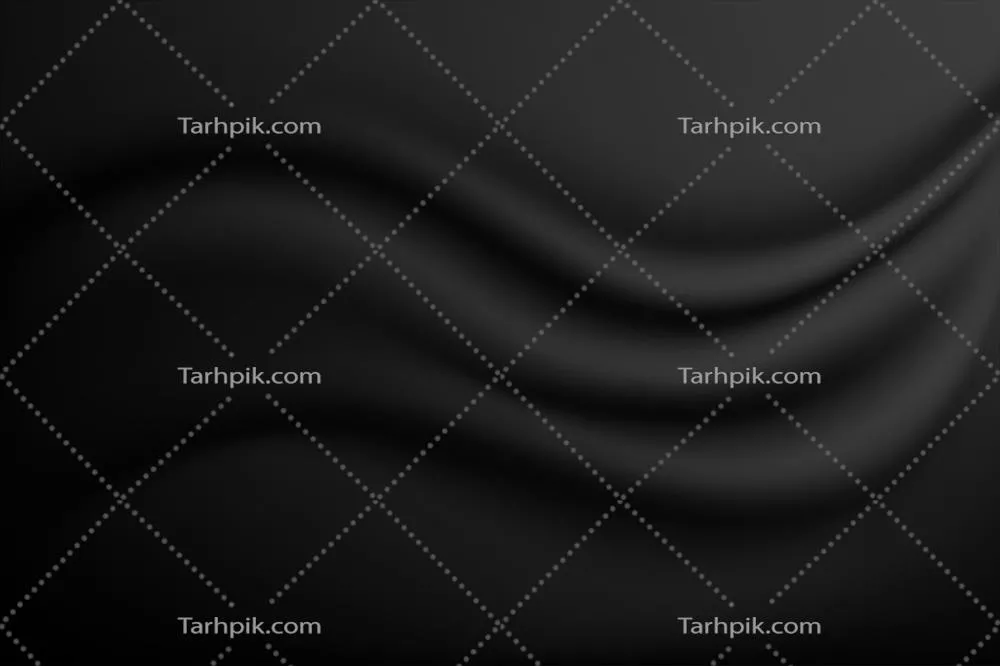 وکتور پارچه ابریشمی سیاه ساتن با بافت انتزاعی و چینهای موجی
