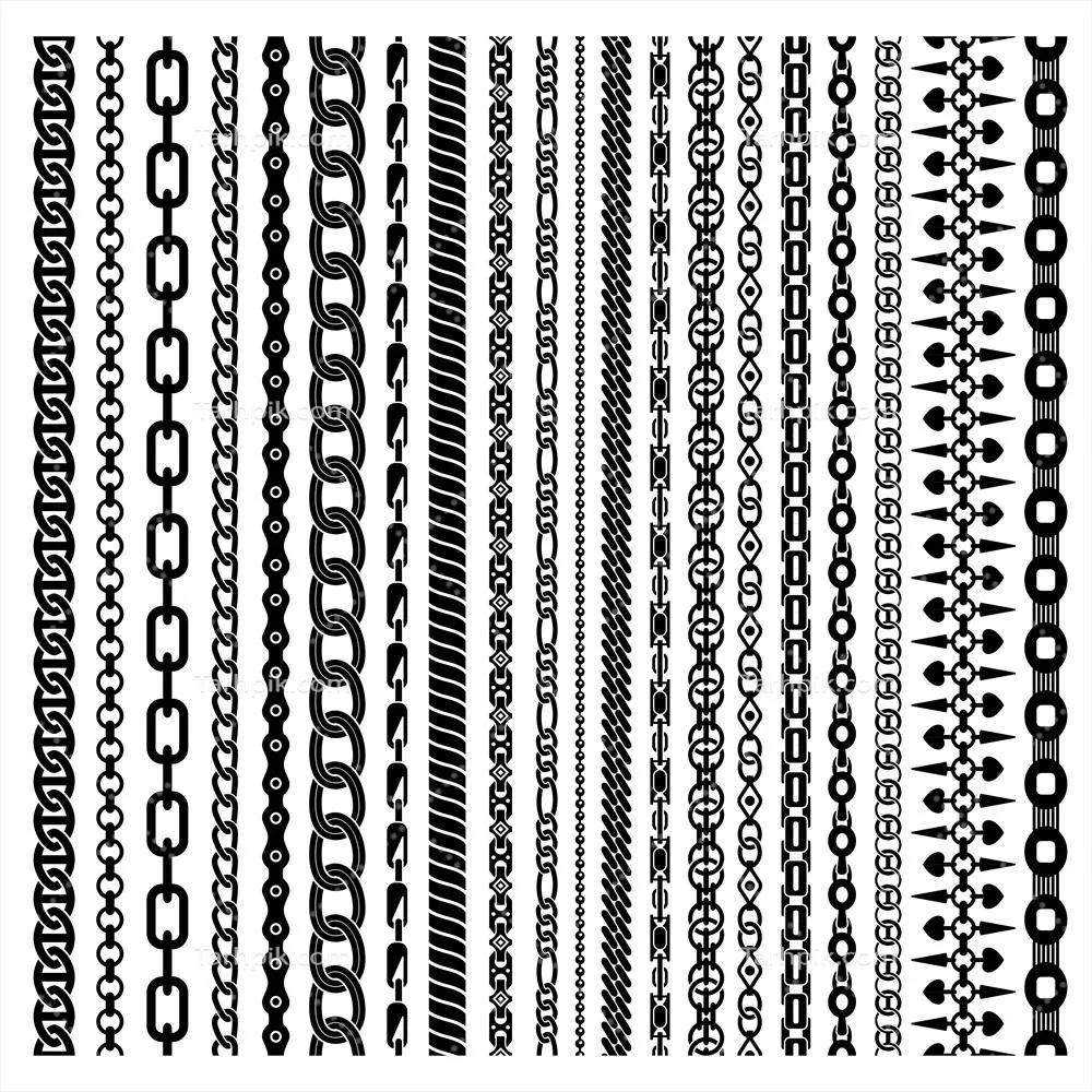 مجموعهای از زنجیرهای عمودی مشکی: طراحی و گرافیک وکتور