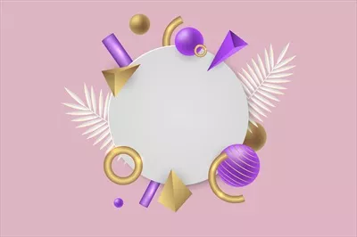 وکتور بنر خالی با اشکال هندسی و طراحی مدرن برای استفاده در گرافیک