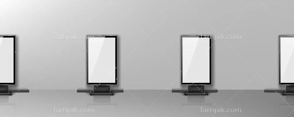 وکتور بیلبوردهای خالی در یک ردیف در راهرو اداری