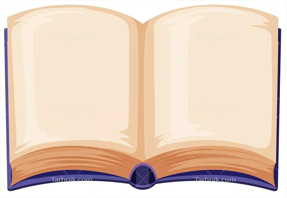 وکتور تصویر یک کتاب خالی بر روی پسزمینه سفید به همراه جزئیات طراحی