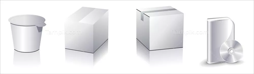 وکتور مجموعه الگوهای بستهبندی خالی برای طراحی و انواع محصولات