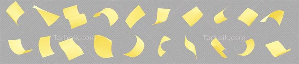 وکتور صفحات خالی کاغذ برای یادداشت و تهیه اسناد در اندازه های مختلف