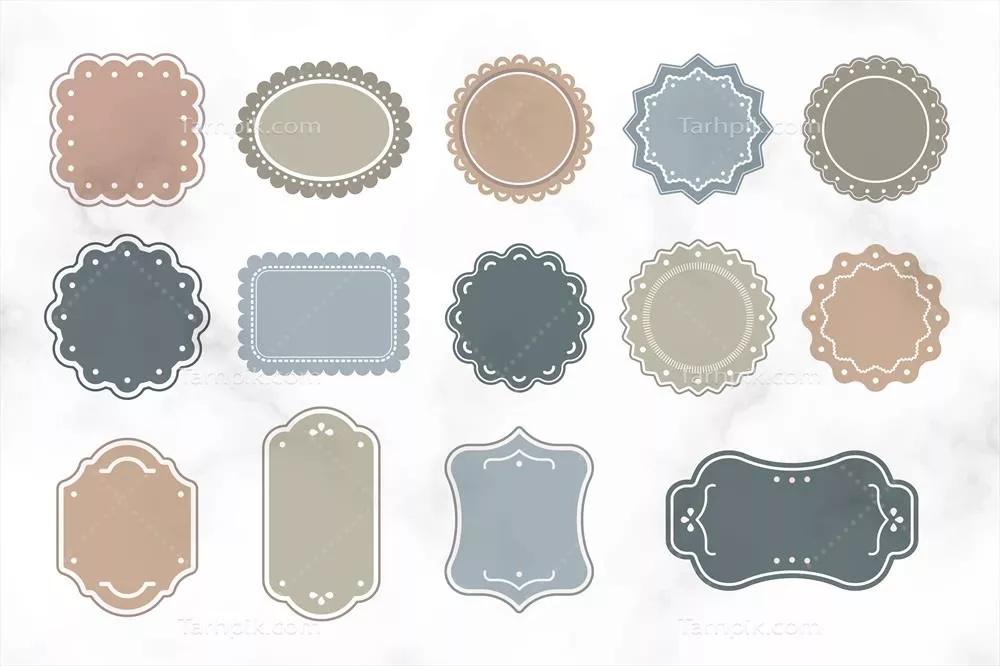 وکتور برچسب‌های وینتیج خالی برای طراحی‌های گرافیکی و هنری