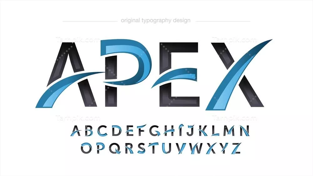 وکتور طراحی لوگو مدرن بازی با ترکیب رنگ آبی و سیاه به همراه نوشتار گرافیکی