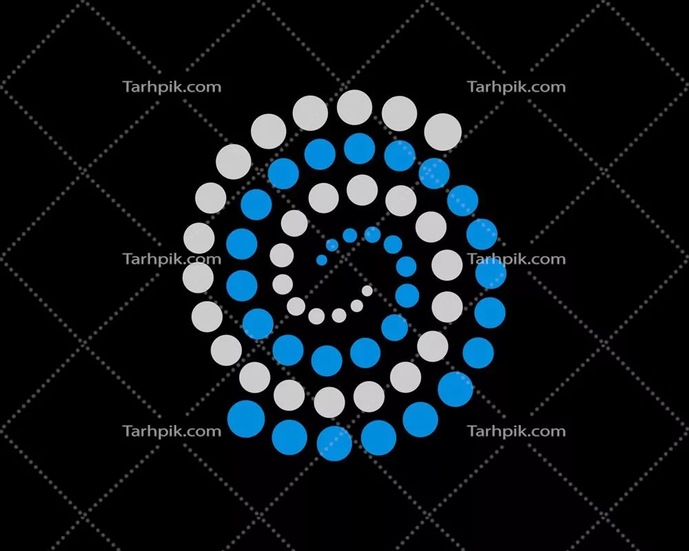 وکتور طرح دایرهای و گرداب آبی و سفید با نقاط جالب و جذاب