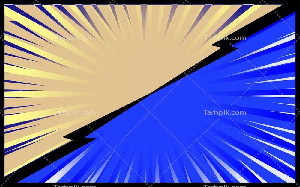 پسزمینه وکتور کامیک به رنگ آبی و زرد با طراحی رترو و خاص