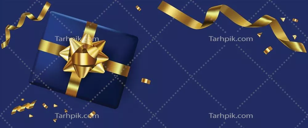 وکتور جعبه هدیه آبی با کنفیتی برای جشن و مناسبت های مختلف