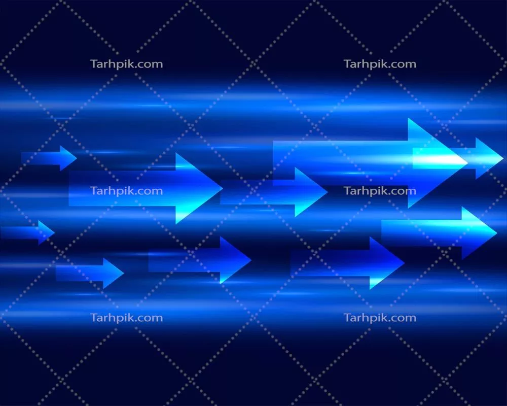 پیشرفت با تیرک‌های نور آبی در پس‌زمینه به‌عنوان طرح وکتور