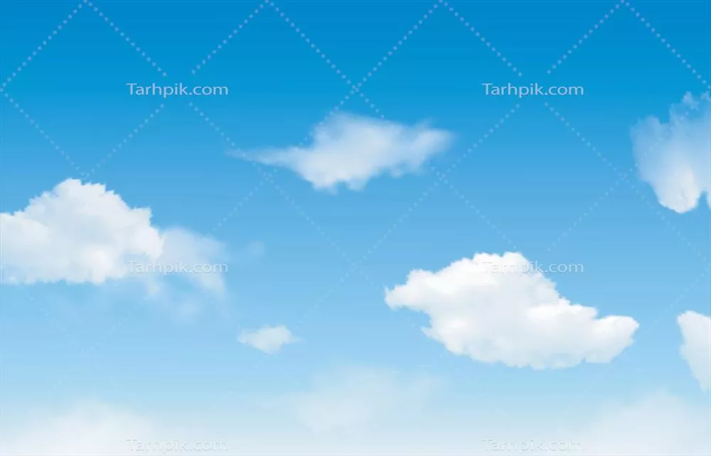 وکتور آسمان آبی با ابرهای سفید: زیبایی طبیعت بدون مرز