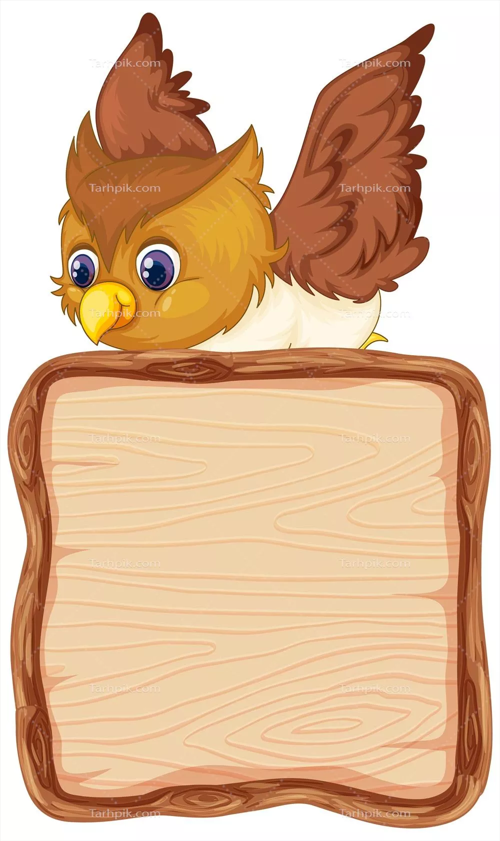 الگوی وکتوری تخته با جغدCute بر روی پس زمینه سفید