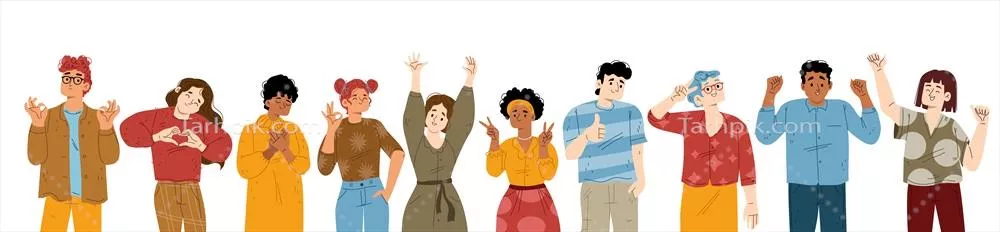 زبان بدن و احساسات مثبت: حرکات شاد و شادیبخش - وکتور