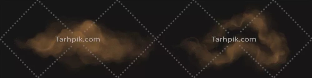 وکتور ابرهای گرد و غبار قهوهای با ذرات شن و خاک در آسمان