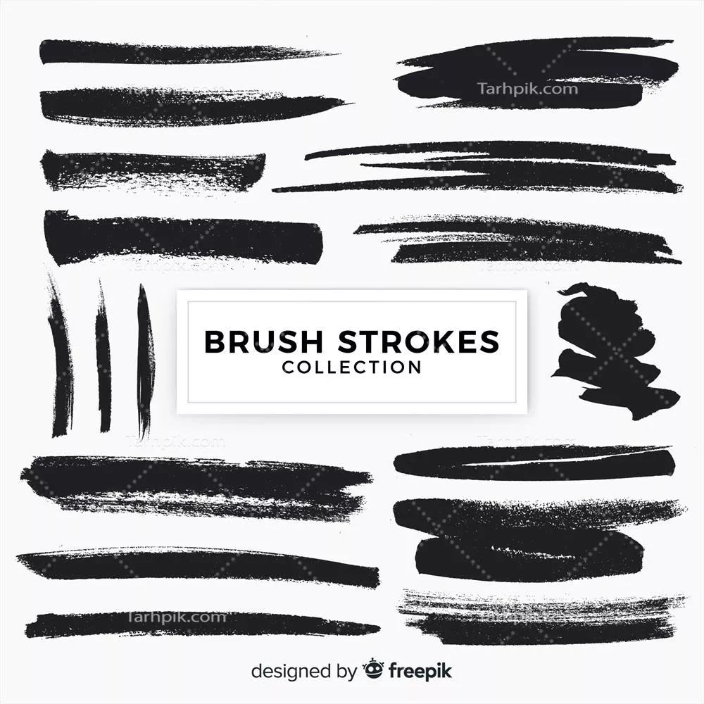 بسته وکتور ضربه قلم مو با طرح های هنری و خلاقانه