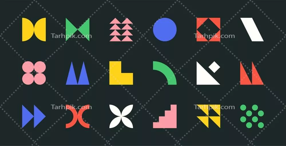 وکتور شکلهای مینیمالیستی و هندسی برترالیستی: تأملی بر عناصر انتزاعی