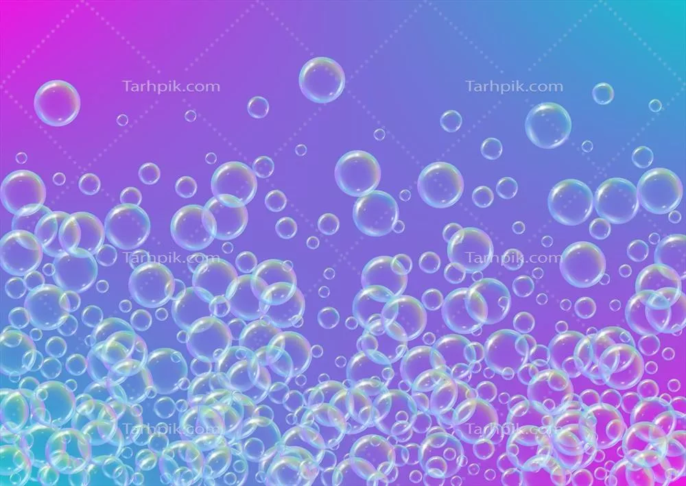 پسزمینه حبابی با کف شامپو و مواد شوینده به صورت وکتور سهبعدی