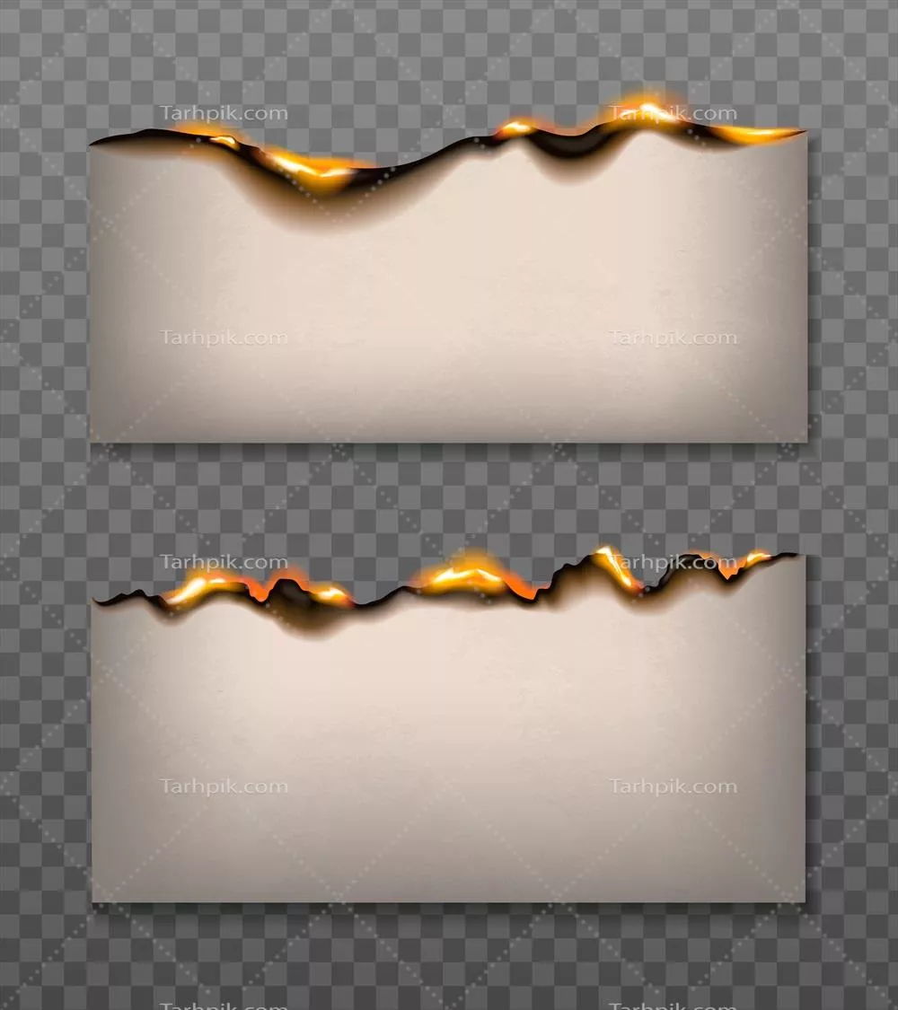 مجموعه واقعگرایانه از کاغذ سوخته - وکتورهای زیبا و جذاب