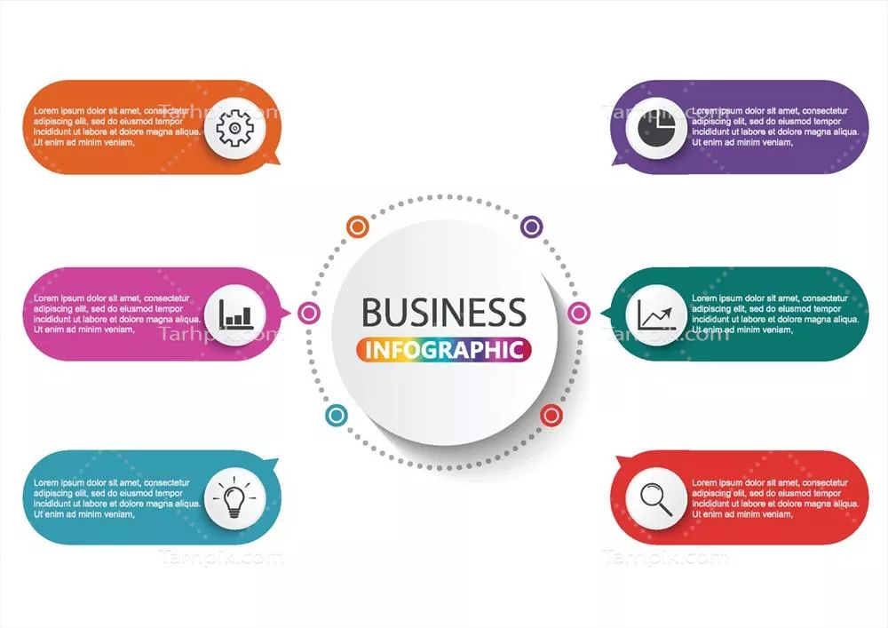 وکتور روند تجزیه و تحلیل داده‌های تجاری با نمودارهای انتزاعی و بصری سازی