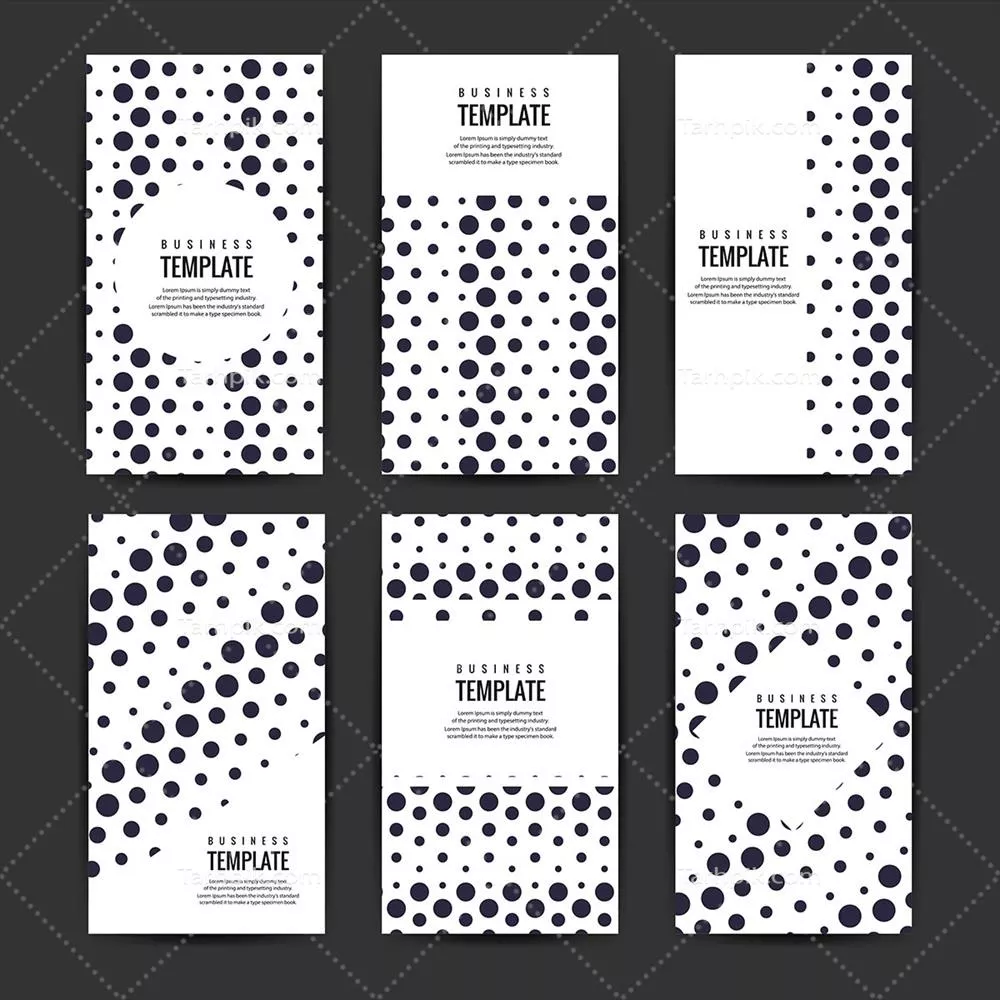 مجموعه قالبهای بروشور کسب و کار با دایرههای مشکی - طرحهای وکتور