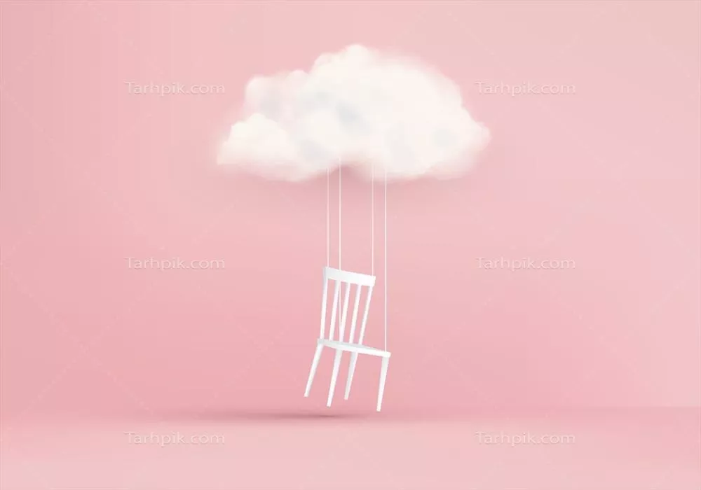 وکتور ایده تجاری: مفهوم رندر سهبعدی با پسزمینه ابرهای یکطرفه