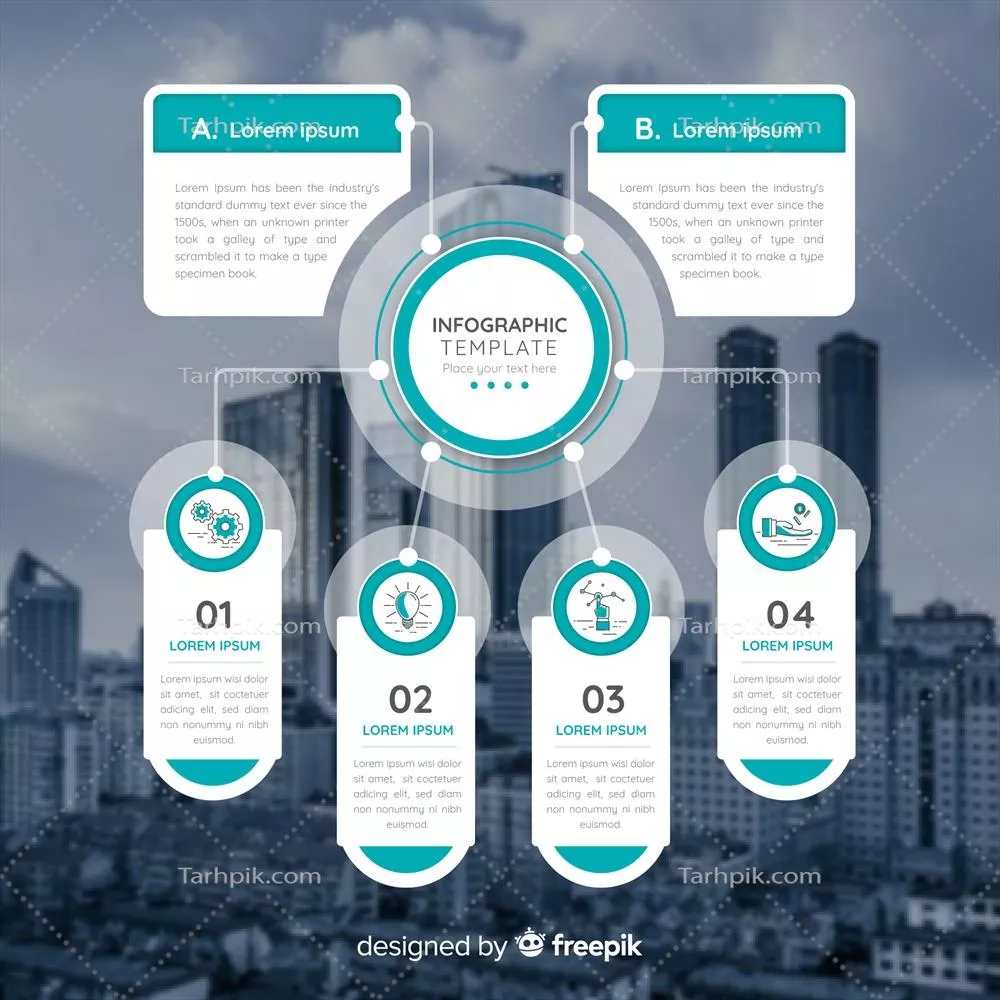 الگوی اینفوگرافیک تجاری با وکتورهای جذاب و قابل سفارشیسازی