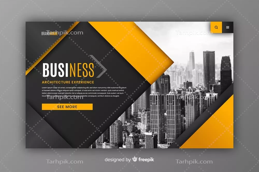 صفحه فرود کسب و کار با طراحی ویژوال و استفاده از وکتورها